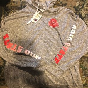 PINK Ohio State NWT Lightweight Grey Hoodie
